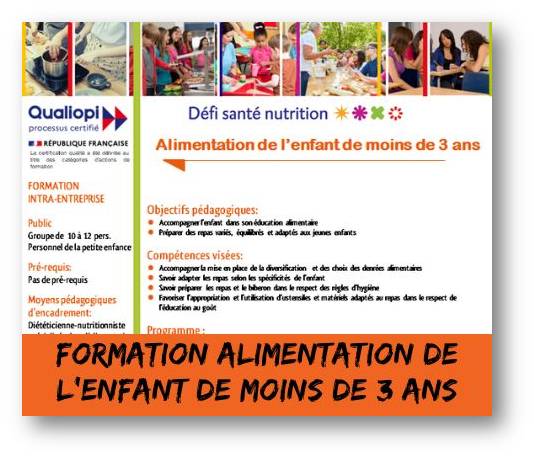 accès à la fiche de formation alimentation de l'enfant de moins de 3 ans