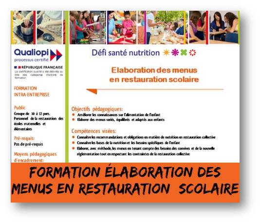 fiche formation sur l'élaboration des menus en milieu scolaire (cantine, self)