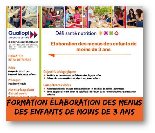 fiche formation sur l'élaboration des menus pour les repas servis en crèche ou lieux d'accueil de jeunes enfants